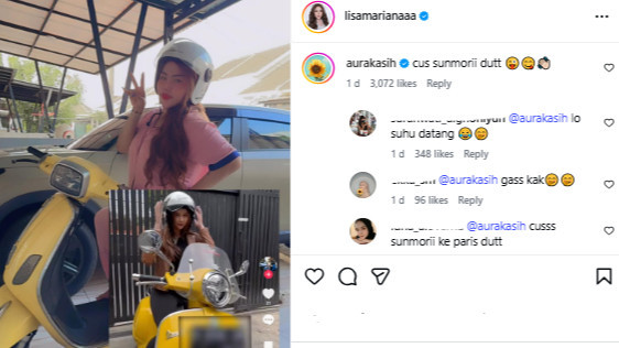Aura Kasih komentari unggahan Lisa Mariana