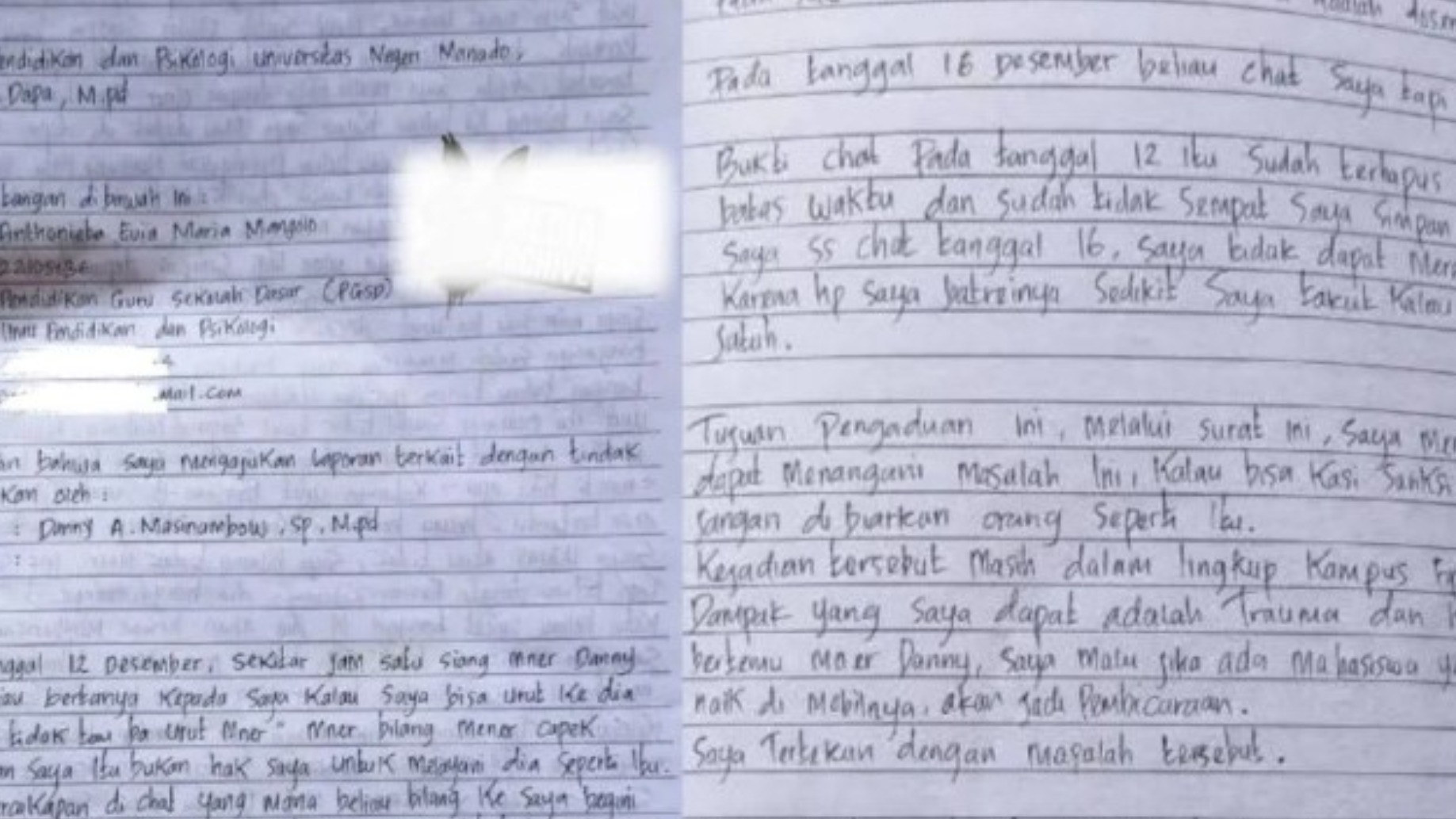 Usai Ditemukan Tewas di Kamar Kos, Viral Curahan Hati Mahasiswi Unima Beberkan Tabiat Oknum Dosen Lewat Surat