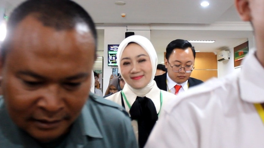 Atalia Praratya hadiri sidang perceraiannya terhadap Ridwan Kamil pada , Jumat (2/01/2026).