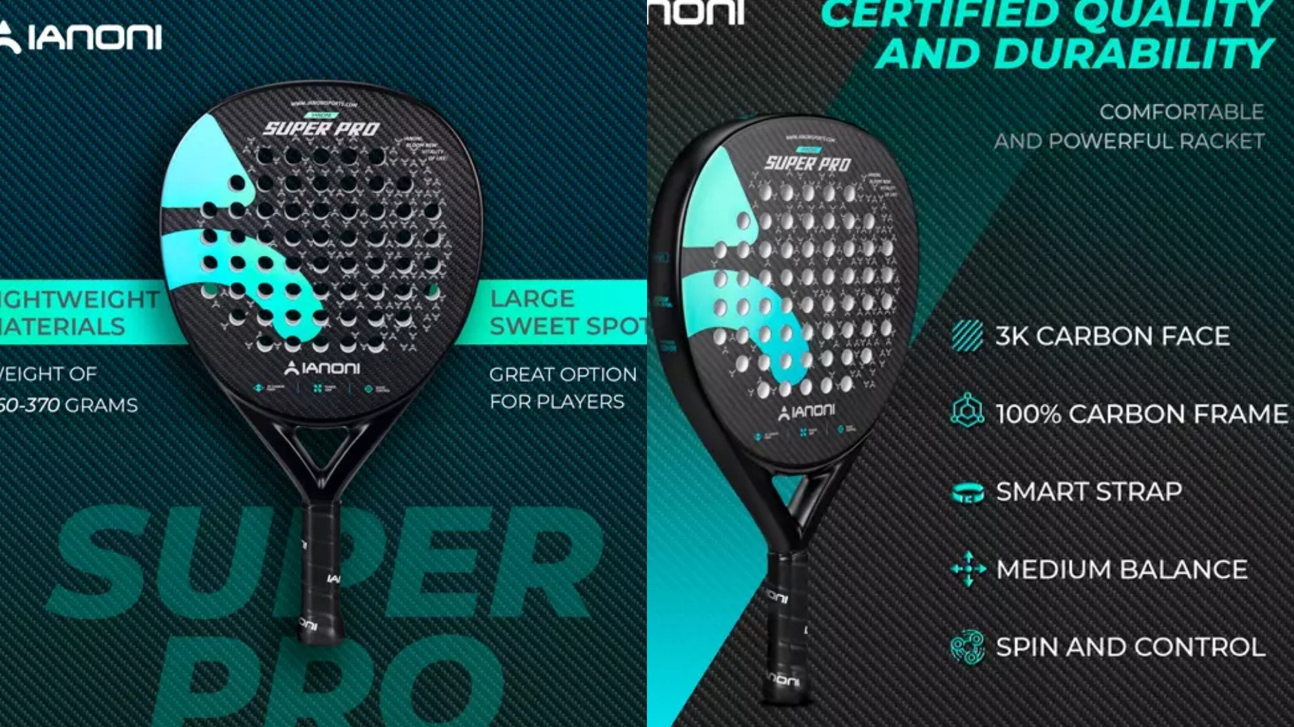 Raket padel IANONI SUPER PRO 3K CARBON