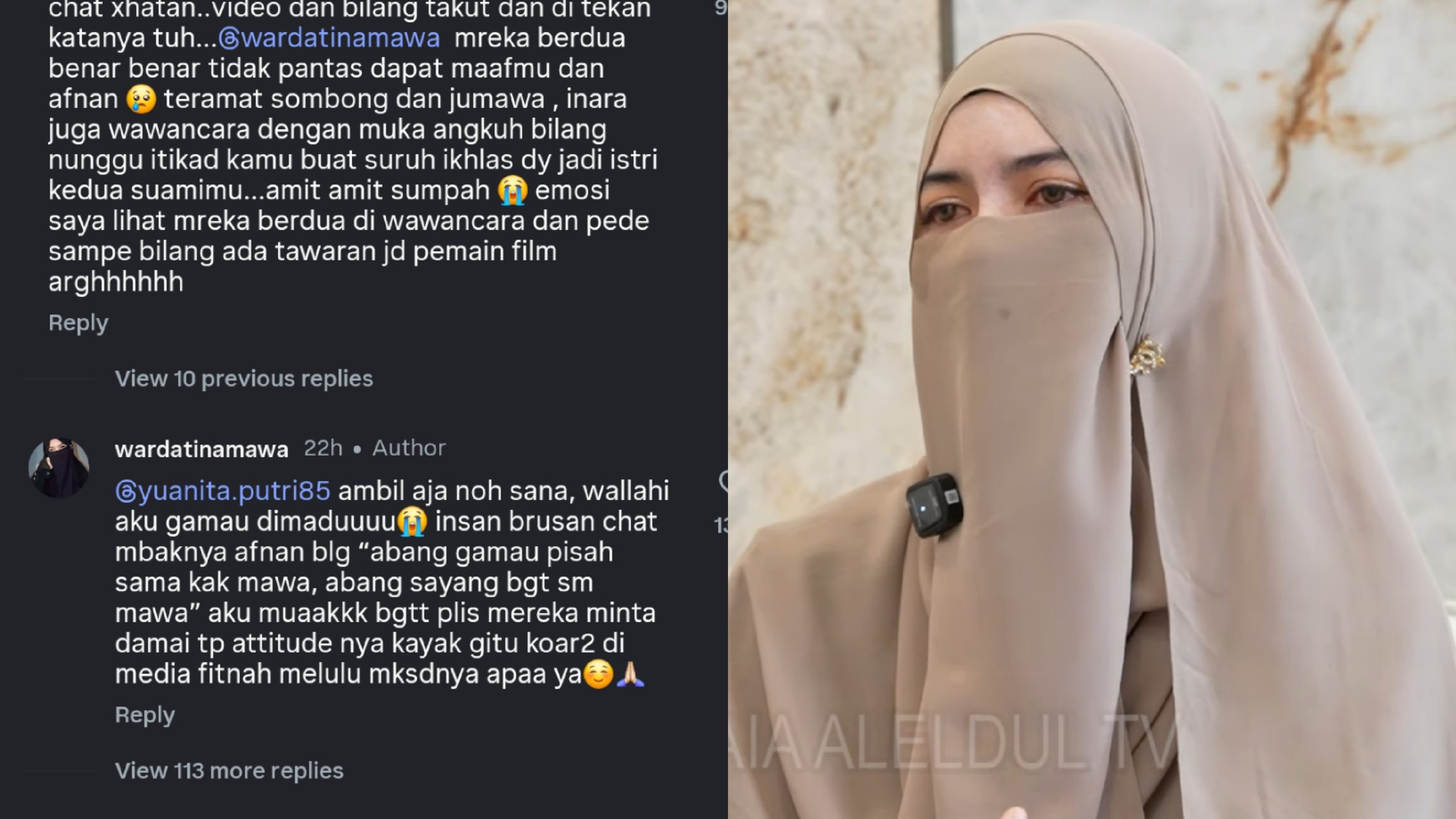 Pernyataan Mawa di Instagramnya