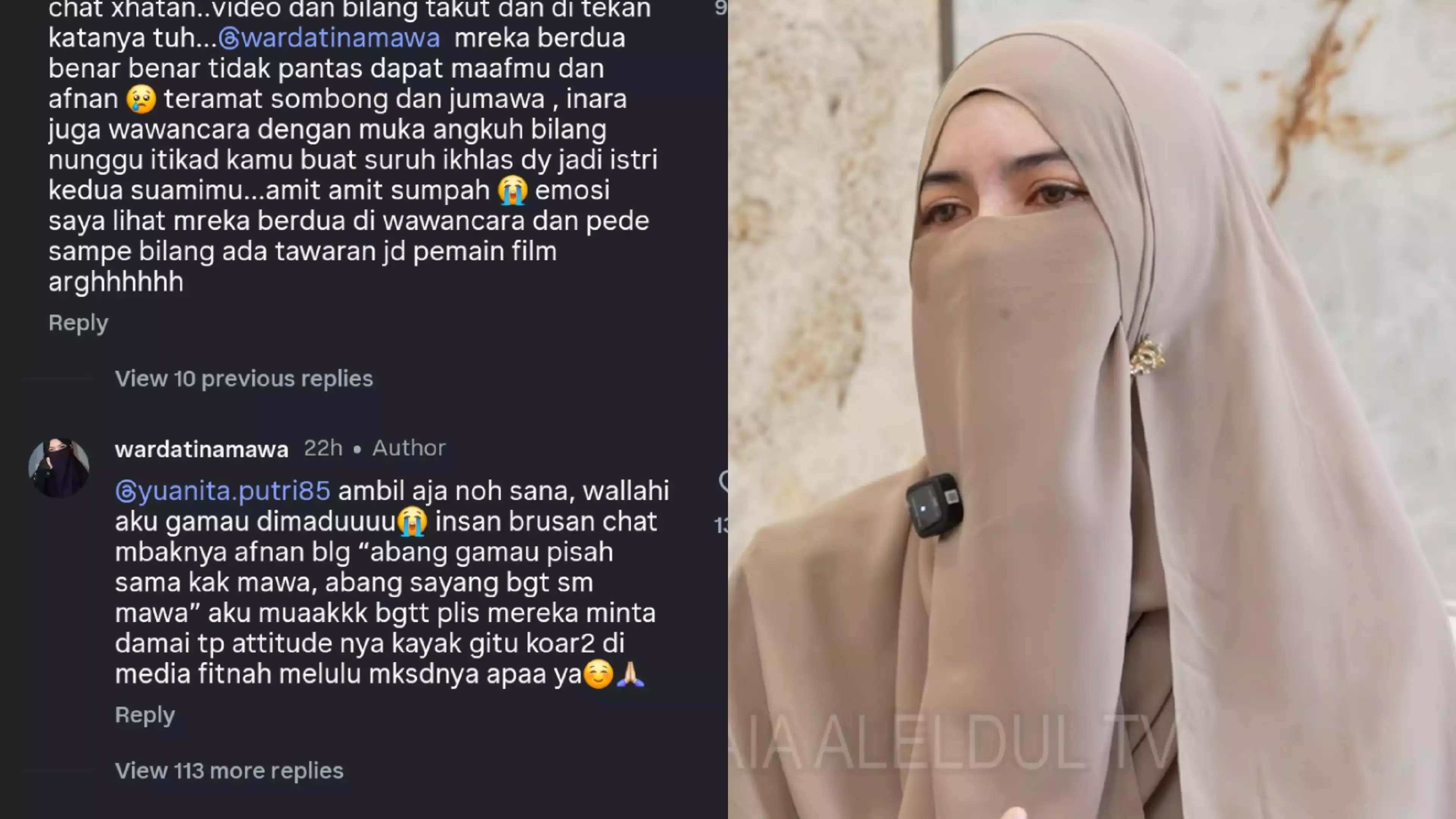 Pernyataan Mawa di Instagramnya