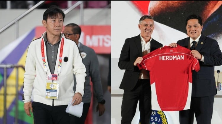 Shin Tae-yong dan pelatih baru Timnas Indonesia John Herdman