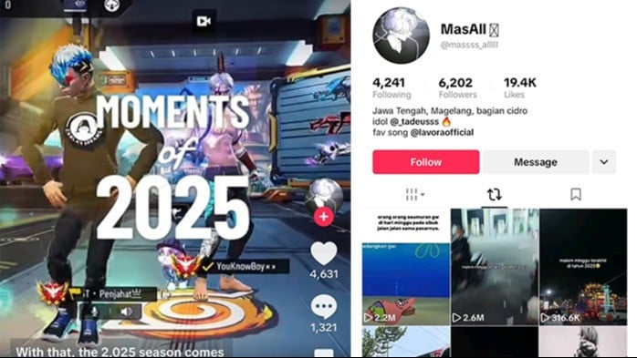 Akun media sosial TikTok @MasAll disinyalir menjadi akun dari Syafiq Ali