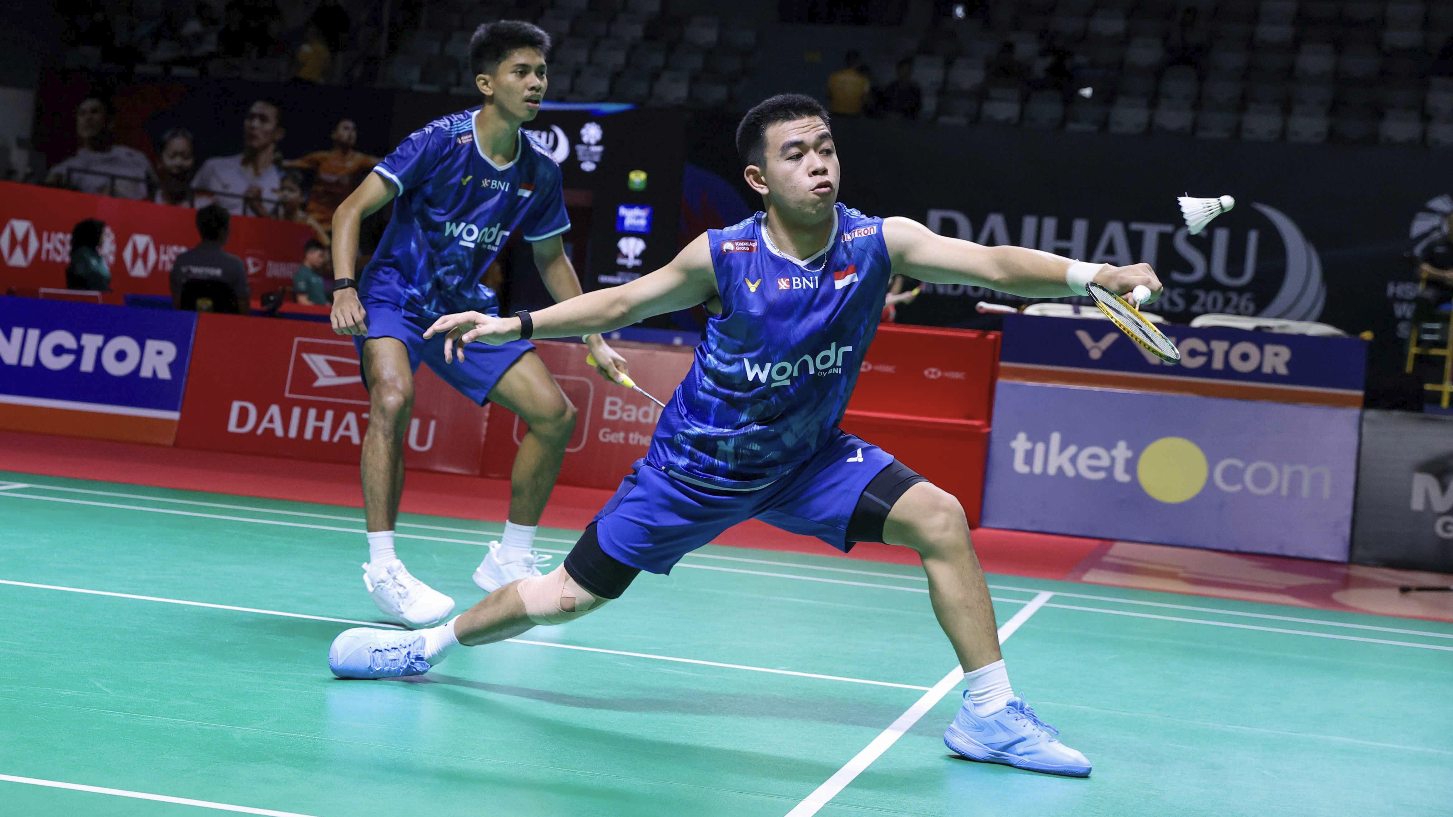 Pasangan ganda putra Ali Faathir Rayhan/Devin Artha Wahyudi di Indonesia Masters 2026