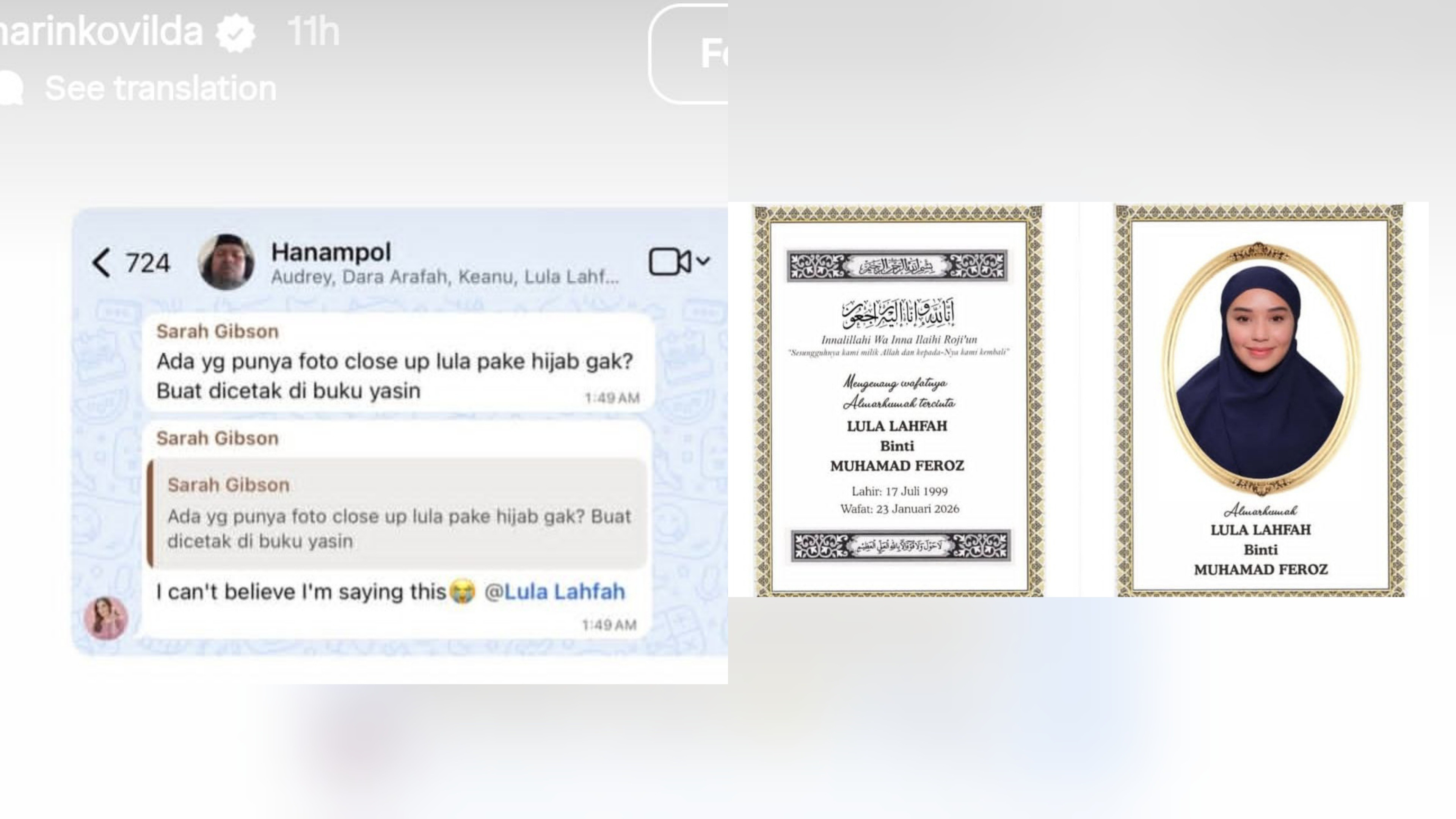 Postingan Baru Awkarin Curi Perhatian, Tidak Menyangka Obrolan Grup Minta Foto Lula Lahfah Pakai Jilbab untuk Cover Yasin
            - galeri foto