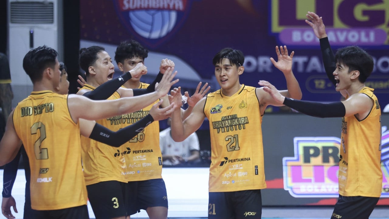 Pemain Jakarta Bhayangkara Presisi beraksi di Proliga 2026.