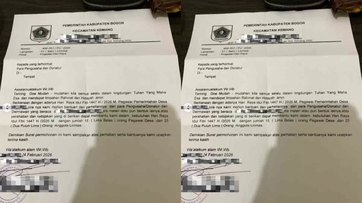 Ketar-ketir Surat Diduga Minta Jatah THR ke Pengusaha Viral, Pemerintah Desa di Kemang Bogor Ngaku Khilaf
            - galeri foto