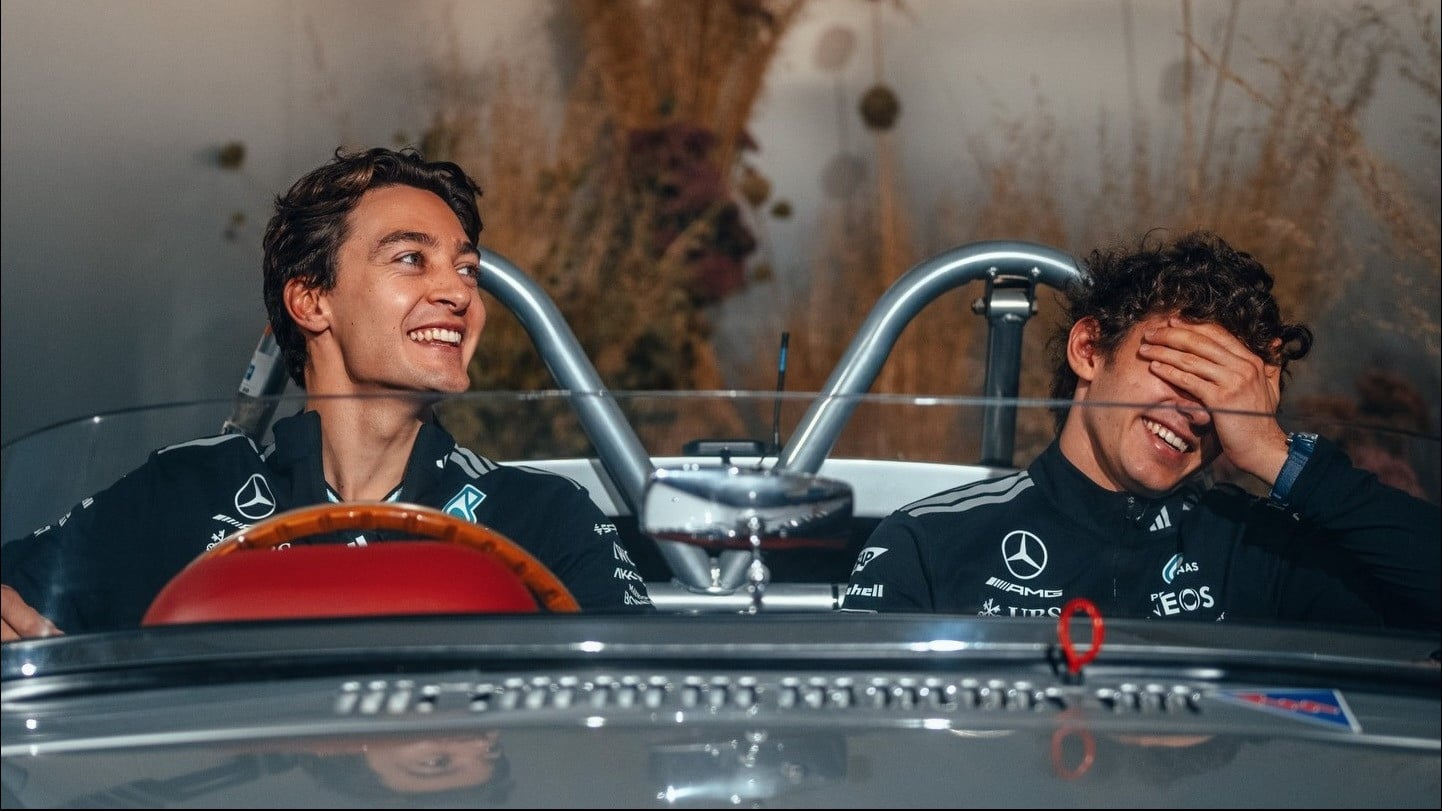 Duo Pembalap Mercedes, George Russell dan Kimi Antonelli