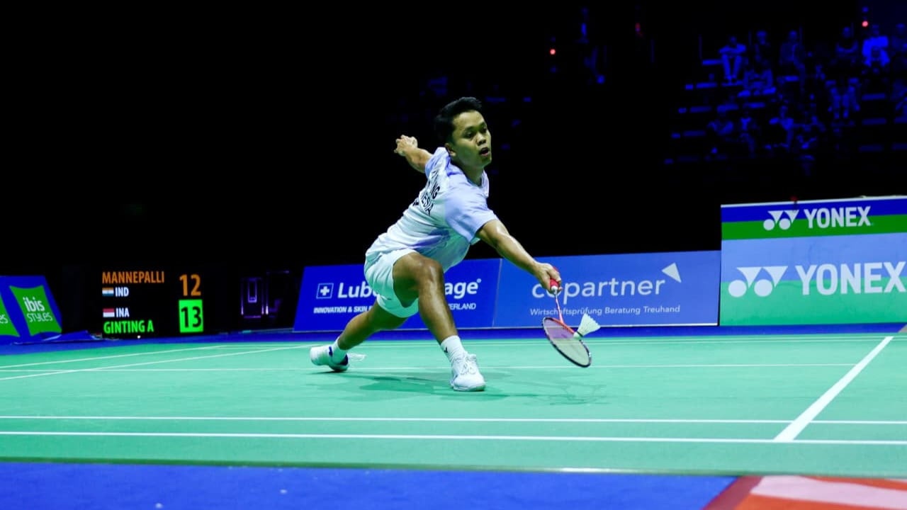 Tunggal putra Indonesia, Anthony Ginting di perempatfinal Swiss Open 2026