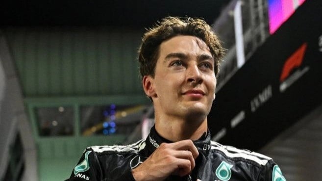 Pembalap Mercedes, George Russell di F1 GP Singapura 2025