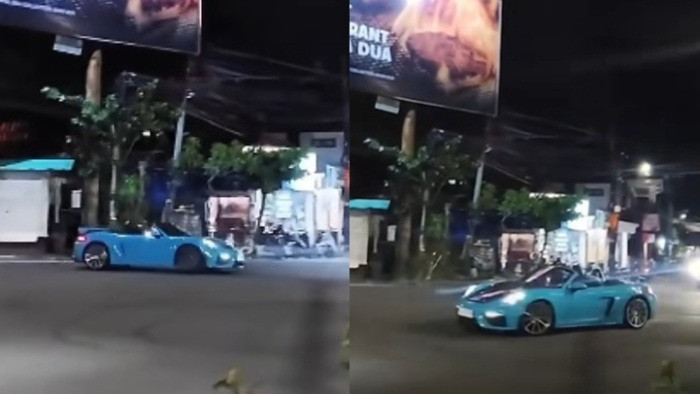Video viral momen WNA asal Rusia drift ugal-ugalan pakai mobil Porsche di Nusa Dua, Bali
