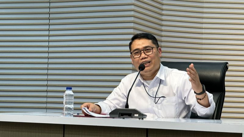 Deputi Penindakan dan Eksekusi Komisi Pemberantasan Korupsi Asep Guntur Rahayu memberikan keterangan di Gedung Merah Putih KPK, Jakarta, Kamis (12/3/2026).