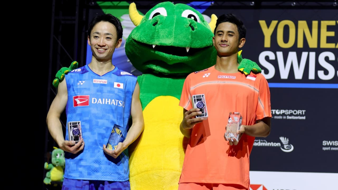 Alwi Farhan jadi runner up di Swiss Open 2026 usai kalah dari Yushi Tanaka di final