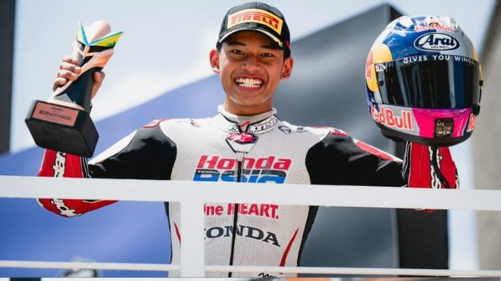 Veda Ega Pratama berhasil menjadi pembalap Indonesia pertama raih podium Moto3
