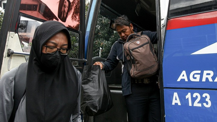 Arus Balik Lebaran di Terminal Kampung Rambutan, Selasa (24/3/2026)
