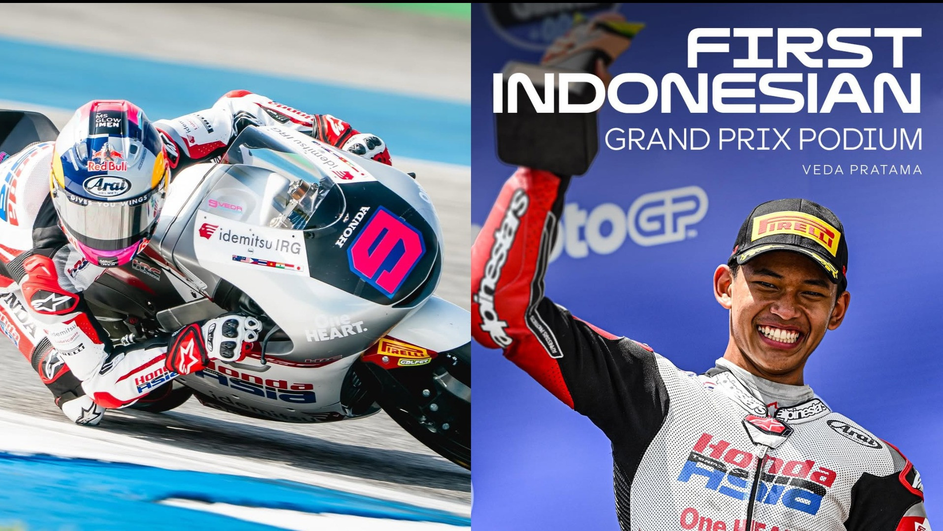 Veda Ega Pratama, Pembalap Indonesia Pertama yang naik Grand Prix Podium Moto3 Brasil