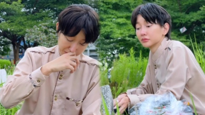 Lucinta Luna berpenampilan sebagai Muhammad Fatah saat ziarah ke makam orang tua di momen Lebaran 2026