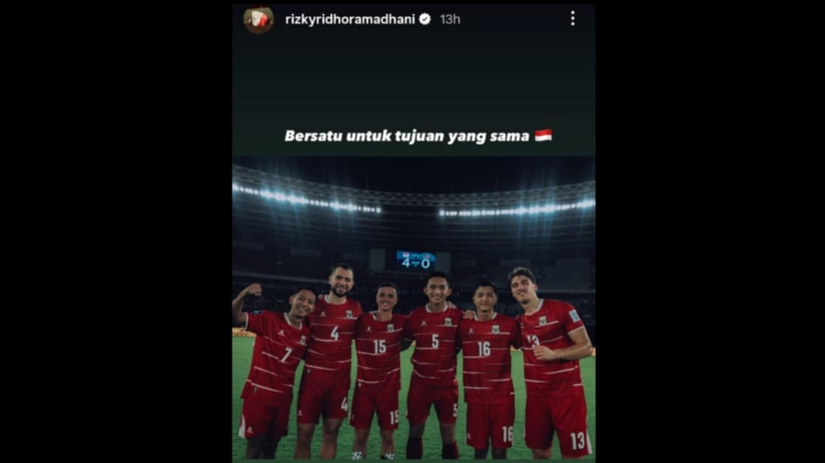 Unggahan Instagram Story rizky Ridho