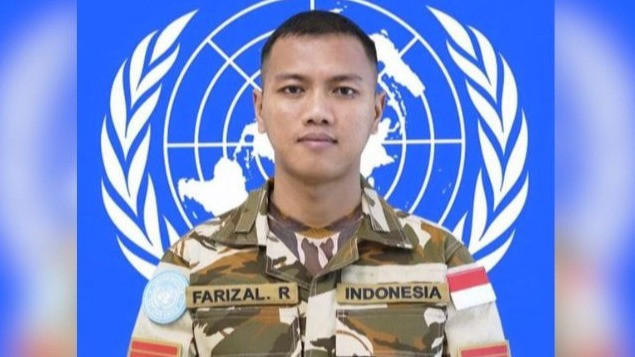 Praka Farizal Rhomadhon Anggota TNI yang Gugur Akibat Serangan Israel di Lebanon.