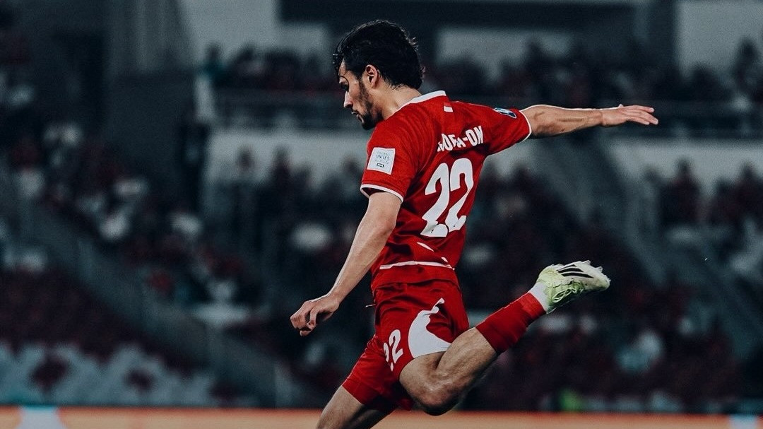 Nathan Tjoe-A-On dalam laga Timnas Indonesia vs Bulgaris di final FIFA Series 2026