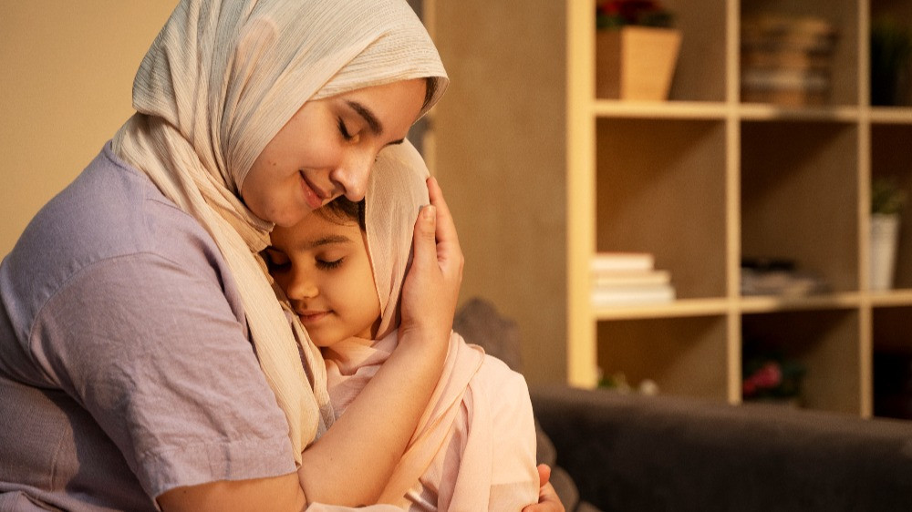 Ilustrasi orang tua dan anak