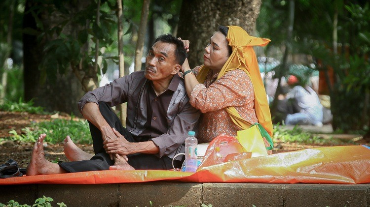 Libur panjang Paskah dimanfaatkan masyarakat untuk berwisata bersama keluarga di Monas Jakarta pada Sabtu (4/4/2026).