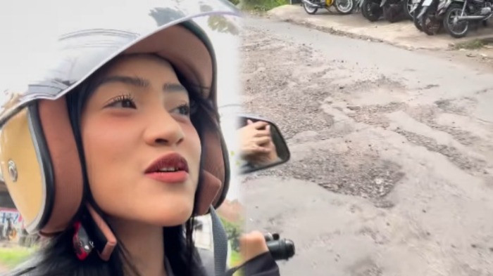 Teteh cantik mengeluh kepada Gubernur Jabar, Dedi Mulyadi (KDM) soal kondisi jalan rusak di Jalan Raya Cikidang, Leles, Cianjur