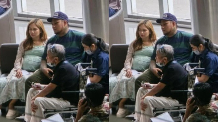 Potret perempuan berpenampilan perut besar yang duduk di sebelah Virgoun diduga Lindi Fitriyana viral