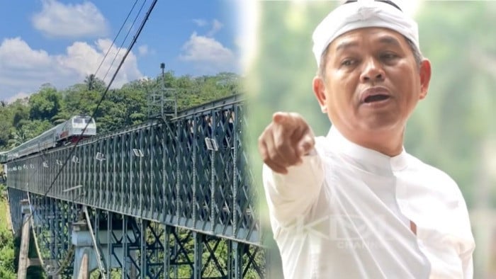 Gubernur Jawa Barat, Dedi Mulyadi (KDM) mengecek kondisi Jembatan Cirahong, Ciamis