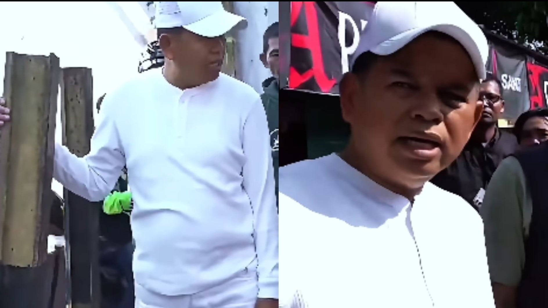 Dedi Mulyadi memantau jembatan Cirahong