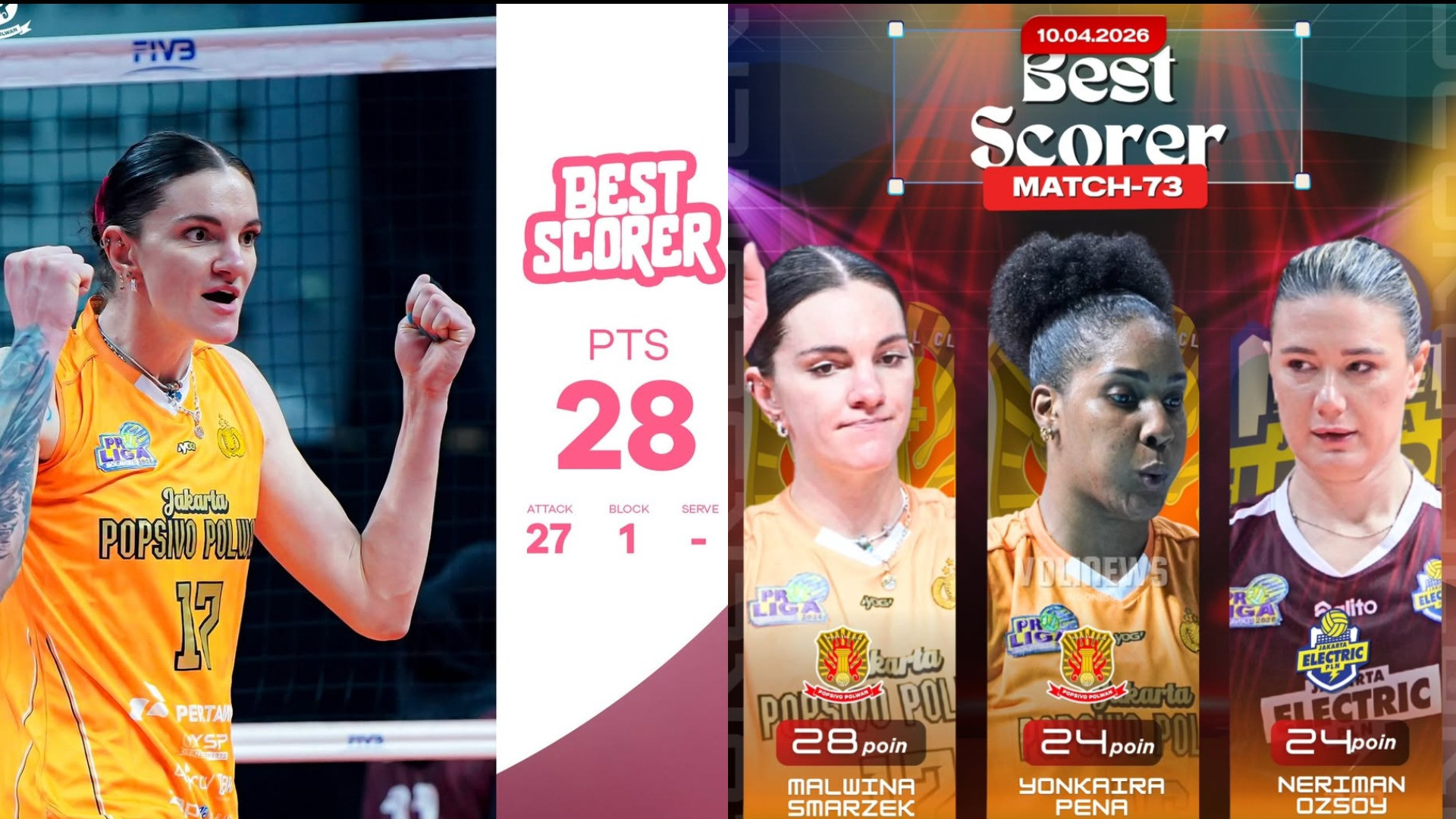 Mengenal Malwina Cecylia Smarzek yang Jadi Mesin Poin Popsivo Polwan 27 Spike Hancurkan Jakarta Electric PLN di Final Four Proliga 2026!