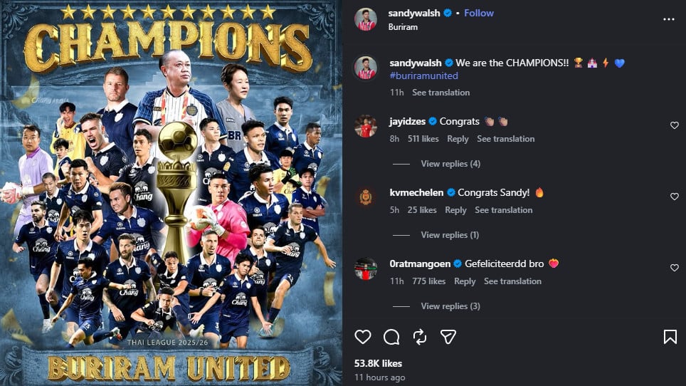Reaksi Para Pemain Timnas Indonesia Setelah Sandy Walsh Antar Buriram United Juara Liga Thailand
            - galeri foto
