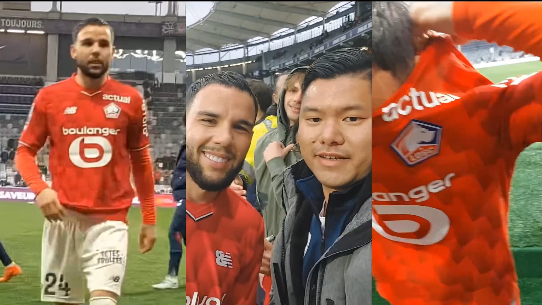 Calvin Verdonk memberikan jersey miliknya kepada salah satu suporter asal Indonesia