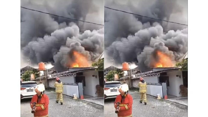 Asrama Polri Ciledug Kota Tangerang Terbakar