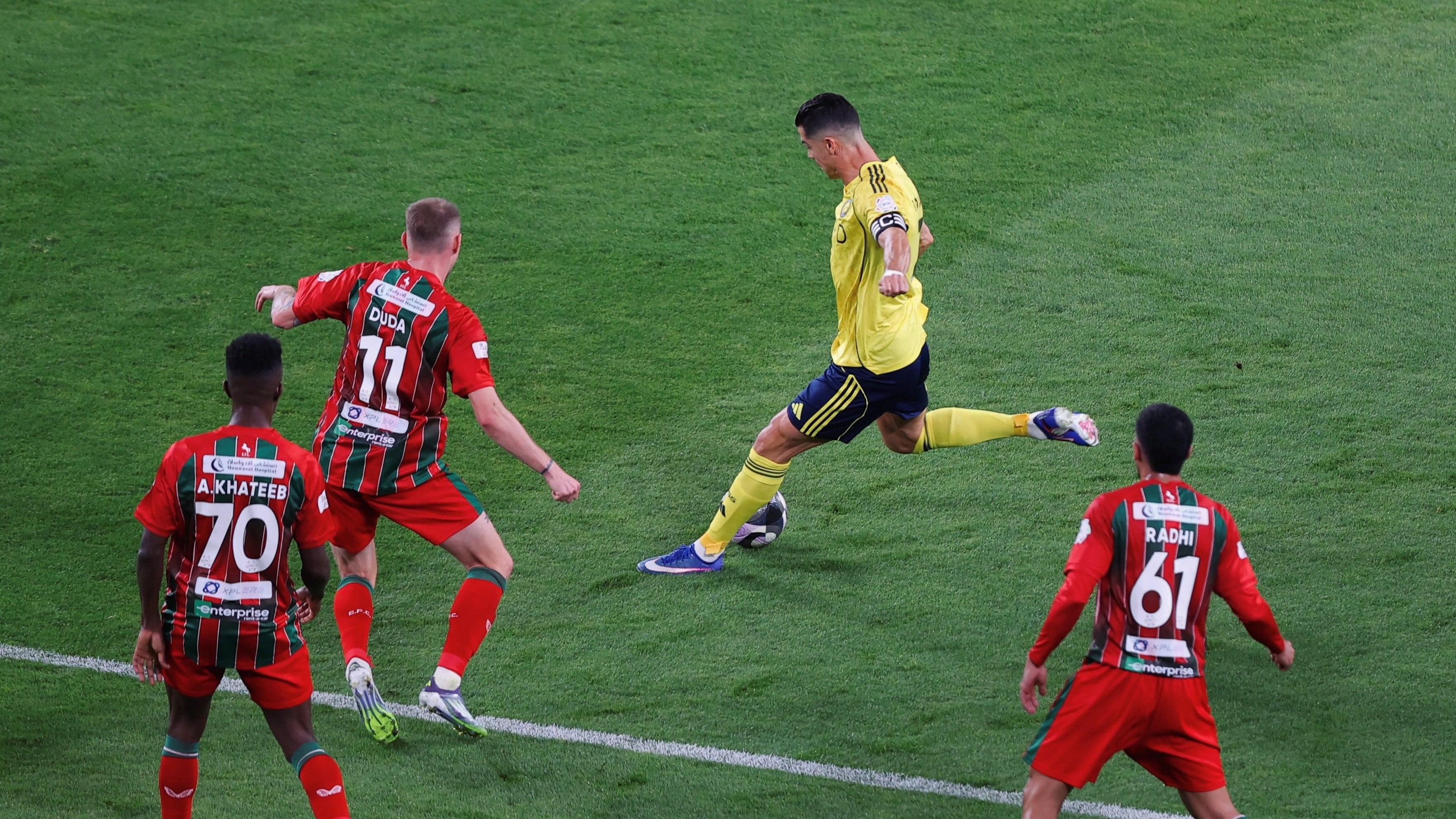 Cristiano Ronaldo dalam laga Al Nassr vs Al Ettifaq, Kamis (16/4/2026)