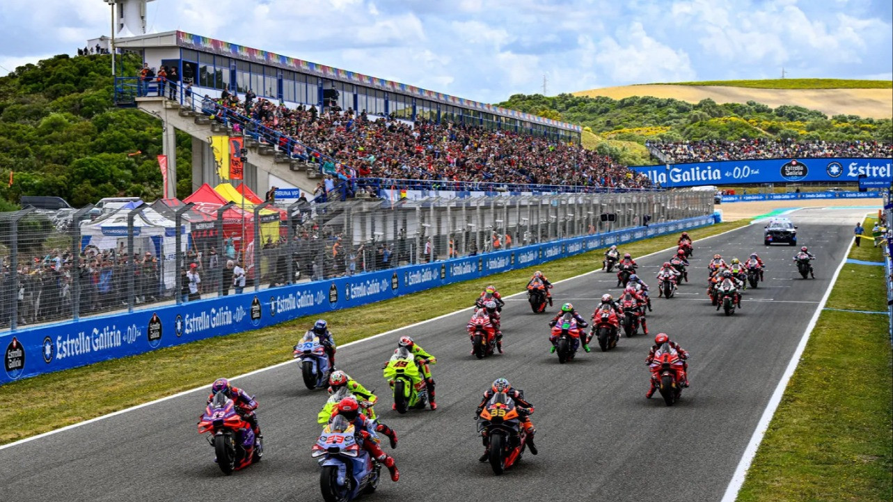 Marc Marquez saat memimpin pole position di MotoGP Spanyol 2024