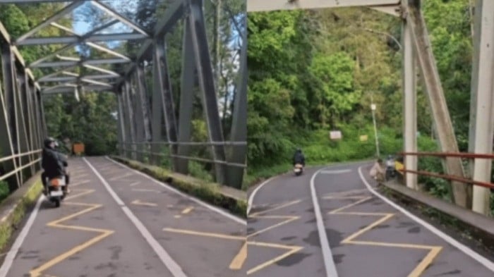 Pengendara motor merekam pria asal Lumajang sebelum ditemukan tewas diduga bunuh diri di Jembatan Cangar, Kota Batu-Mojokerto