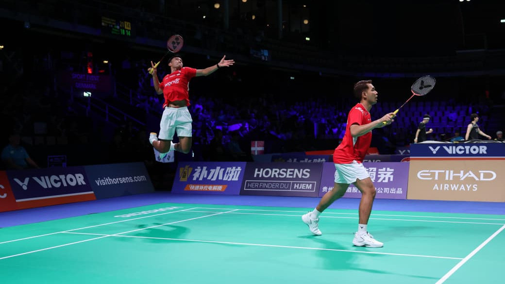 Ganda putra Indonesia, Fajar Alfian/Muhammad Shohibul Fikri di Piala Thomas 2026.