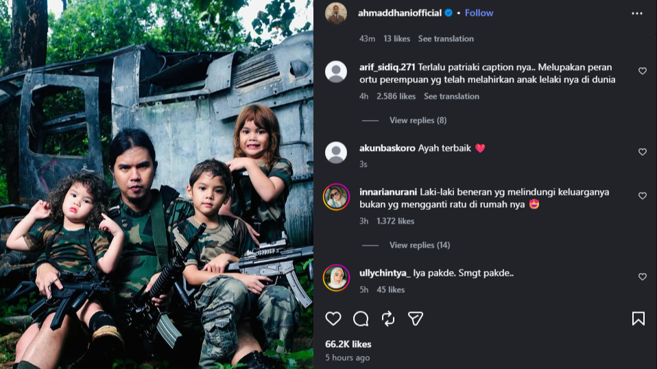 Postingan Ahmad Dhani sebelum pernikahan El Rumi-Syifa Hadju