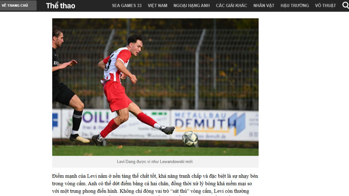 Pemain Keturunan Vietnam di Liga Jerman, Levi Dang