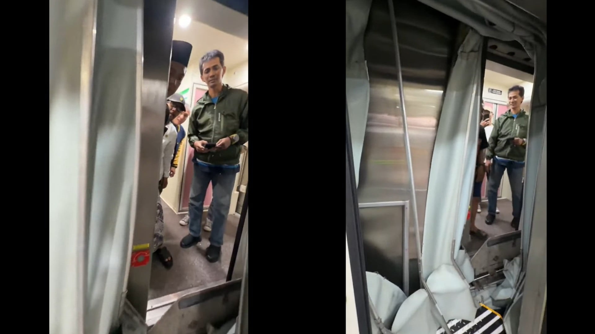 Pemandangan horor di dalam gerbong KA Argo Bromo Anggrek yang hantam KRL di Stasiun Bekasi Timur, Senin (24/7/2026)