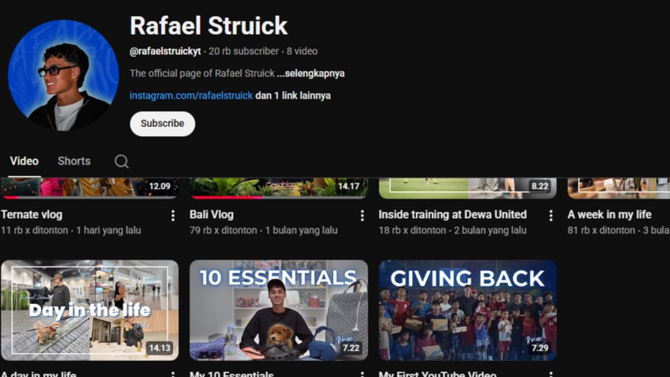 Eks striker Timnas Indonesia Rafael Struick fokus bikin konten YouTube