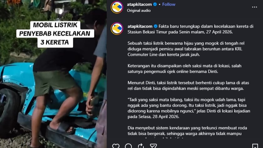 Dugaan penyebab taksi Green SM mogok di perlintasan kereta