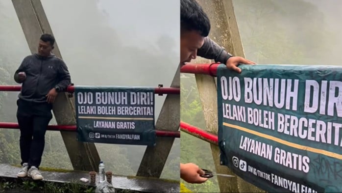 Seorang pria tawarkan jasa curhat gratis untuk laki-laki bercerita