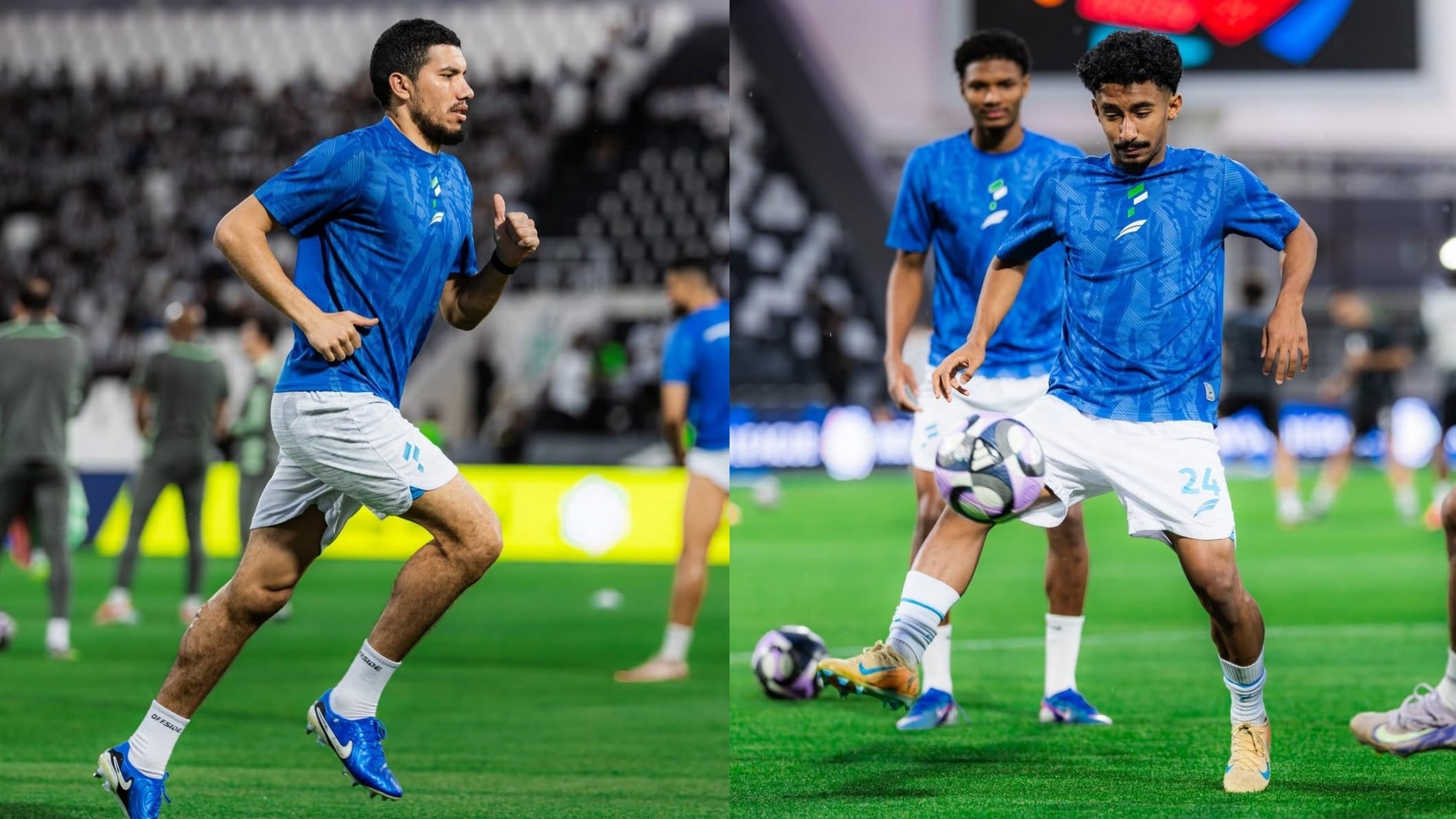 Para pemain Al Fateh sedang melakukan pemanasan jelang laga melawan Al Shabab pada 28 April 2026