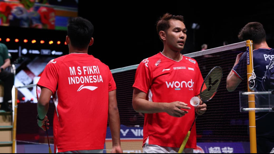 Ganda putra Indonesia, Fajar Alfian/Muhammad Shohibul Fikri di Piala Thomas 2026.