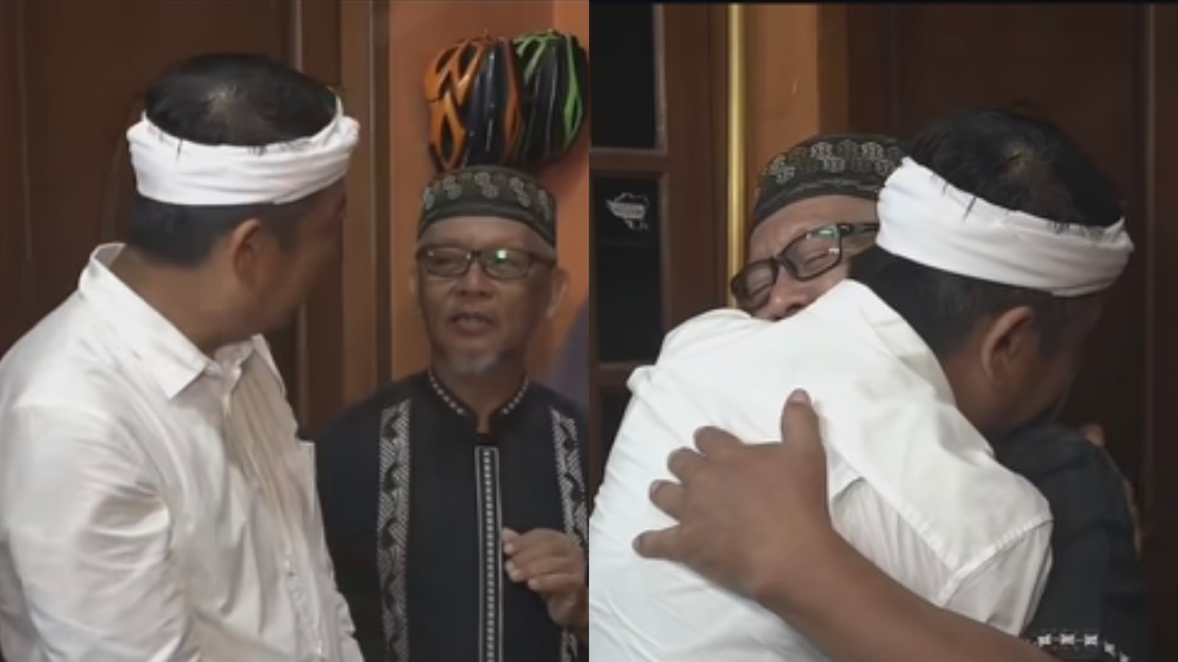 Dedi Mulyadi Peluk Ayah dari Korban Kecelakaan Kereta