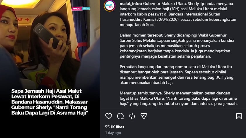 Gubernur Malut Sherly Tjoanda cosplay seperti pramugari di kabin pesawat