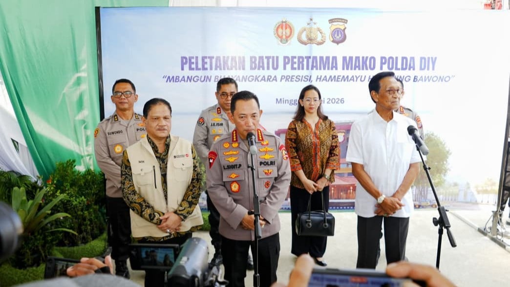 Kapolri Jenderal Listyo Sigit Prabowo menghadiri peletakan batu pertama Mapolda Daerah Istimewa Yogyakarta (DIY).